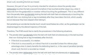 公告来了！小蜘蛛欧冠非故意二次触球罚进点球 应判重罚